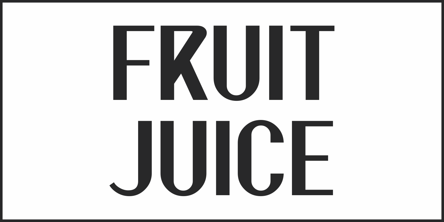 Beispiel einer Fruit Juice JNL Oblique-Schriftart